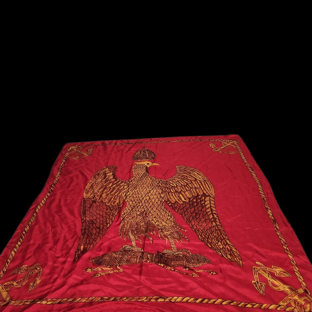 Luxurious Red and Gold Scarf with Regal Design - Picture 2 of 6